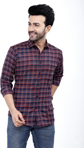 FATTY MOUSE Men Checkered Casual Red Shirt