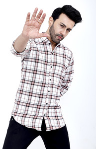 FATTY MOUSE Men Checkered Casual White Shirt