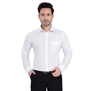Faubourg Mens Cotton Blend White Formal Shirt