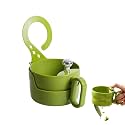 Faucet Hanging Strainer, 2 in 1 Food Fruit Vegetable Drain Shelf Sink Storage Holder (Green)