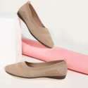 FAUSTO Athleisure Active Wear Knitted Soft Fabric Walking Slip On Ballerina Flat Women Bellies