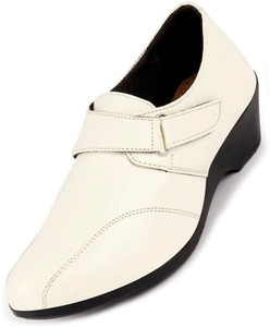 fausto fashion hook and loop formal office platform heel wedges slip on for women