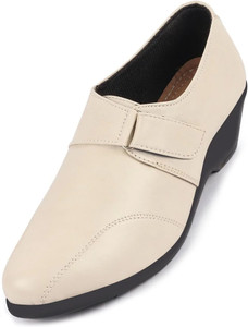 fausto fashion hook and loop formal office platform heel wedges slip on for women