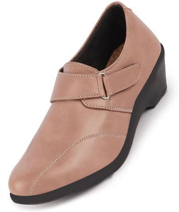 fausto fashion hook and loop formal office platform heel wedges slip on for women
