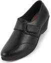 FAUSTO Fashion Hook and Loop Formal Office Platform Heel Wedges Slip On For Women