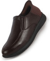 FAUSTO Genuine Leather Round Toe Formal Hands-Free