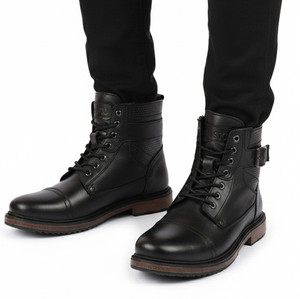 FAUSTO High Top Genuine Leather 7-Eye Lace