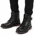 FAUSTO High Top Genuine Leather 7-Eye Lace