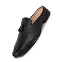 FAUSTO Men39s Back Open Tassle Leather Slip