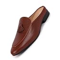 FAUSTO Men39s Back Open Tassle Leather Slip