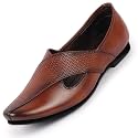 FAUSTO Mens Embossed Ethnic Party Slip On