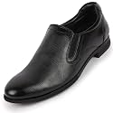 FAUSTO Men Leather Formal Pull-On Shoes