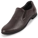FAUSTO Men Leather Formal Pull-On Shoes