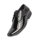 FAUSTO Men39s Patent Leather Shine Textured Pointed