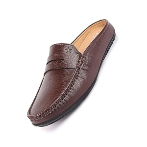 FAUSTO Mens Formal Penny Loafer-Style Back Open