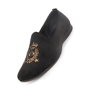 fausto mens embroidered slip-on loafers  royal ethnic party shoes ethnic juttis and mojaris for for wedding cushioned insole