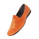 FAUSTO Mens Embroidered Slip-On Loafers | Royal Ethnic Party Shoes |Ethnic Juttis and Mojaris for for Wedding Cushioned Insole