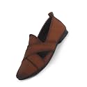 FAUSTO Men Criss Cross Strap Perfortated Velvet