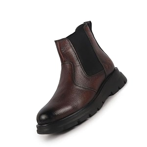 FAUSTO Men Genuine Leather Slip On Boots