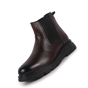 FAUSTO Men Genuine Leather Slip On Boots