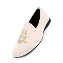 FAUSTO Mens Embroidered Slip-On Loafers | Royal Ethnic Party Shoes |Ethnic Juttis and Mojaris for for Wedding Cushioned Insole