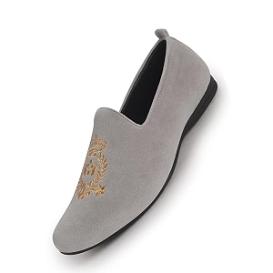 fausto mens embroidered slip-on loafers  royal ethnic party shoes ethnic juttis and mojaris for for wedding cushioned insole