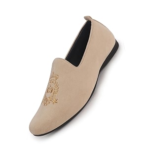 fausto mens embroidered slip-on loafers  royal ethnic party shoes ethnic juttis and mojaris for for wedding cushioned insole