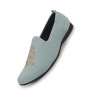 fausto mens embroidered slip-on loafers  royal ethnic party shoes ethnic juttis and mojaris for for wedding cushioned insole
