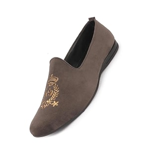 fausto mens embroidered slip-on loafers  royal ethnic party shoes ethnic juttis and mojaris for for wedding cushioned insole