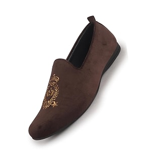 fausto mens embroidered slip-on loafers  royal ethnic party shoes ethnic juttis and mojaris for for wedding cushioned insole