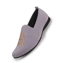 FAUSTO Mens Embroidered Slip-On Loafers | Royal Ethnic Party Shoes |Ethnic Juttis and Mojaris for for Wedding Cushioned Insole