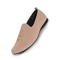 FAUSTO Mens Embroidered Slip-On Loafers | Royal Ethnic Party Shoes |Ethnic Juttis and Mojaris for for Wedding Cushioned Insole