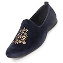 FAUSTO Mens Embroidered Slip-On Loafers | Royal Ethnic Party Shoes |Ethnic Juttis and Mojaris for for Wedding Cushioned Insole