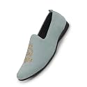 FAUSTO Mens Embroidered Slip-On Loafers | Royal Ethnic Party Shoes |Ethnic Juttis and Mojaris for for Wedding Cushioned Insole