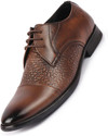 FAUSTO Wedding Party Genuine Leather Embossed Design Lace Up Shoes Oxford For Men
