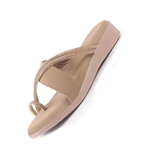 FAUSTO Women Embellished Shimmery Cross Strap Toe