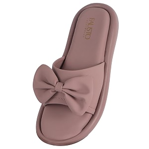 FAUSTO Women Open Toe Bow Design Slip