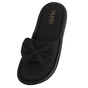 FAUSTO Women Open Toe Bow Design Slip