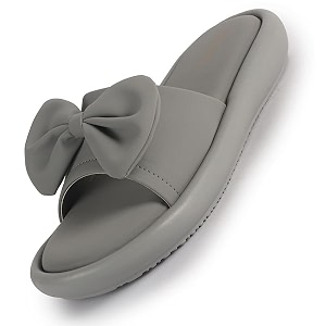 FAUSTO Women Open Toe Bow Design Slip