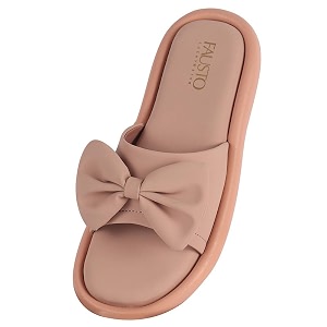 FAUSTO Women Open Toe Bow Design Slip