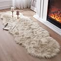 Tangsoo 2x6 Beige Faux Fur RugSoft Sheepskin