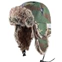 Faux Fur Safety Reflective Plain Plaid Aviator Trapper Hat Snow Ski Trooper Winter Cap
