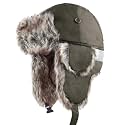 Faux Fur Safety Reflective Plain Plaid Aviator Trapper Hat Snow Ski Trooper Winter Cap
