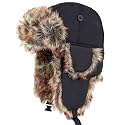 The Hat Depot Trapper Hat for Men and Women, Winter Faux Fur Hat with Ear Flaps, Windproof Warm Snow Cap