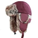 Faux Fur Safety Reflective Plain Plaid Aviator Trapper Hat Snow Ski Trooper Winter Cap