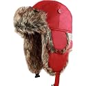 Faux Fur Safety Reflective Plain Plaid Aviator Trapper Hat Snow Ski Trooper Winter Cap