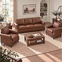 Faux Leather 3 Seater Couch and 2