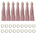 4.3''Lt Pink Leather Tassels 12Pcs for Keychains
