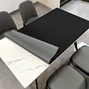 Faux Leather Table Cover,1.8mm Thick,35.4x70.9 Inch Table Protector,Table Protector for Dining Room Table,Table Cover Protector,Dining Room Table Protector Pad(Black+Gray,35.4x70.9)