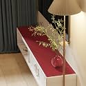 Faux Leather Table Cover,1.8mm Thick,17x54 Inch Desk Cover,Dresser Cover Top,Dresser Protector Top,Dresser Cover,End Table Cover.(Black+Wine Red,17x54)
